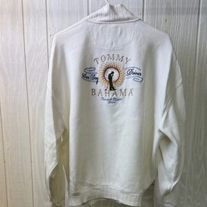 Men's White Half-Zip Tommy Bahama Sweater XL